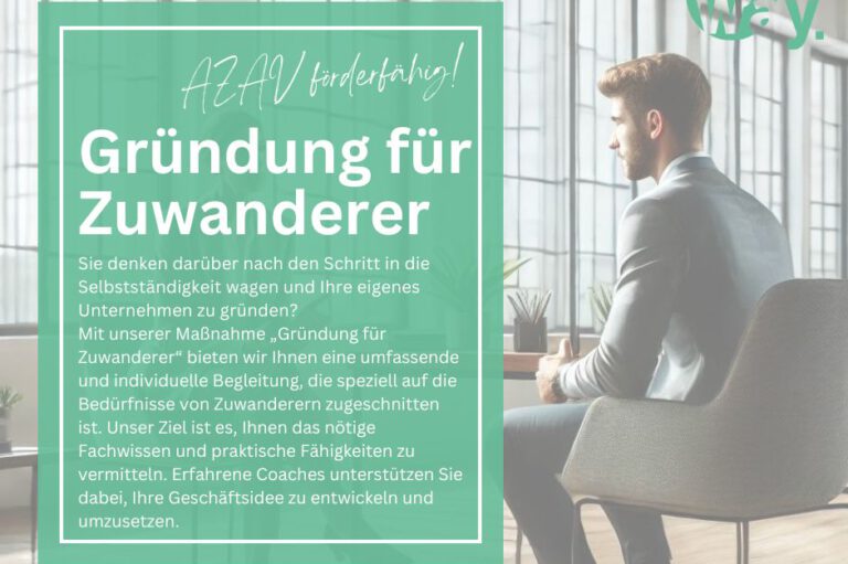 Read more about the article Neue my way Coachingmaßnahme: Gründung für Zuwanderer