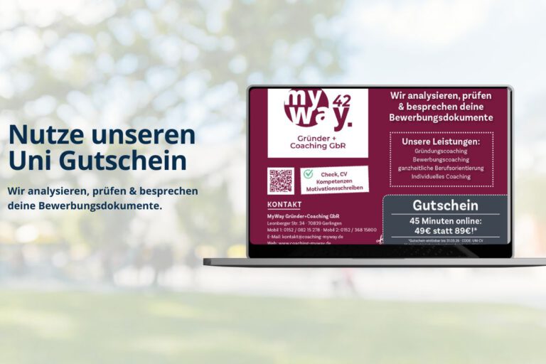 Read more about the article myway im Uni Gutschein Buch Stuttgart – Coaching für deinen Karrierestart